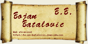 Bojan Batalović vizit kartica